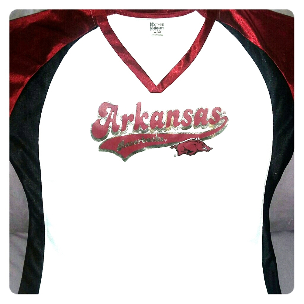 NWOT Arkansas Razorback Jersey Tee- Women's XL